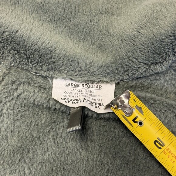 Gen III Fleece Jacket Mens Large Regular 26x27 Polartec Green Military Zip - Picture 5 of 8